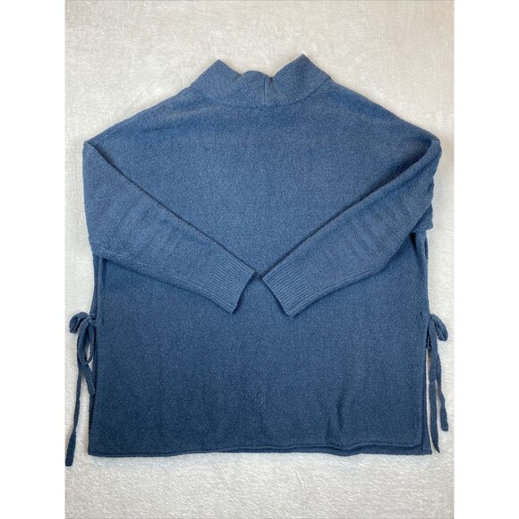 J. Jill Purejill Sweater Women's M/L Teal Mock Neck Side Tie Wool Blend Tunic - Picture 8 of 8